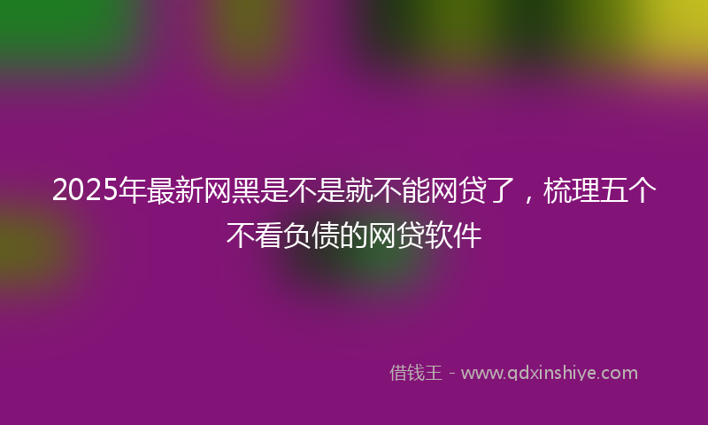 2025年最新网黑是不是就不能网贷了，梳理五个不看负债的网贷软件