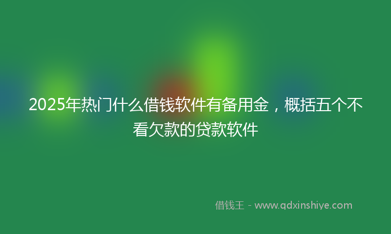 2025年热门什么借钱软件有备用金，概括五个不看欠款的贷款软件