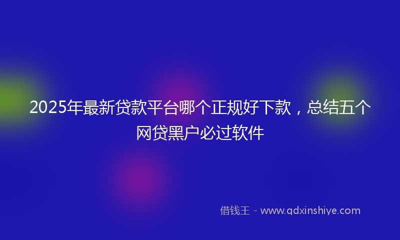 2025年最新贷款平台哪个正规好下款，总结五个网贷黑户必过软件