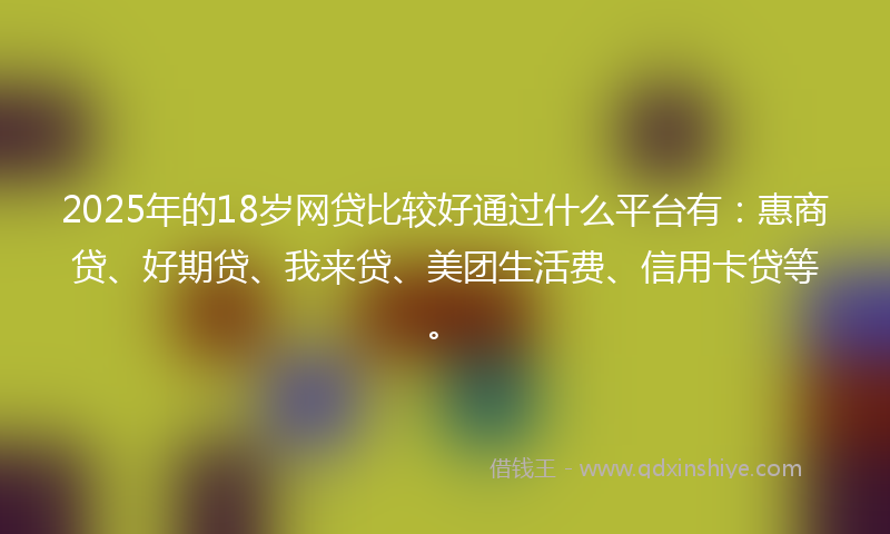 2025年的18岁网贷比较好通过什么平台有：惠商贷、好期贷、我来贷、美团生活费、信用卡贷等。