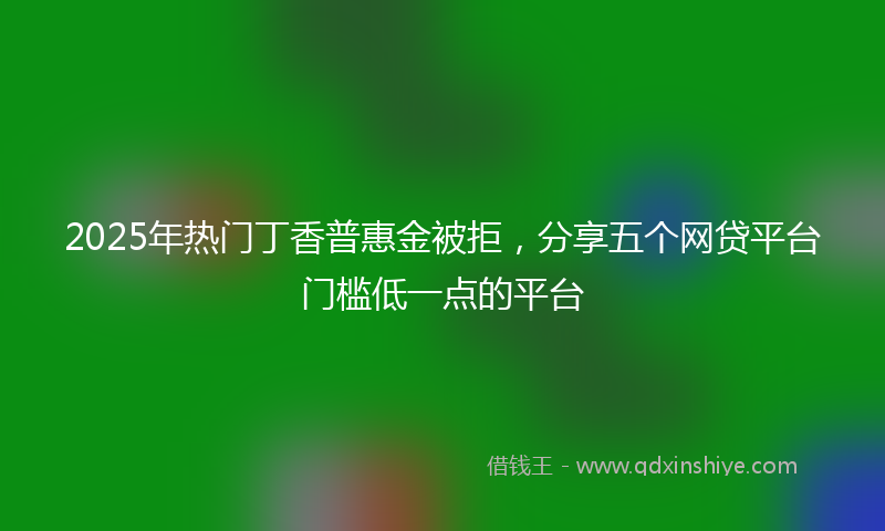 2025年热门丁香普惠金被拒，分享五个网贷平台门槛低一点的平台