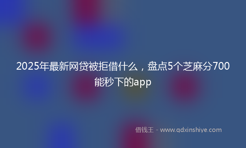 2025年最新网贷被拒借什么，盘点5个芝麻分700能秒下的app