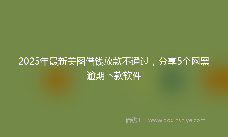 2025年最新美图借钱放款不通过，分享5个网黑逾期下款软件