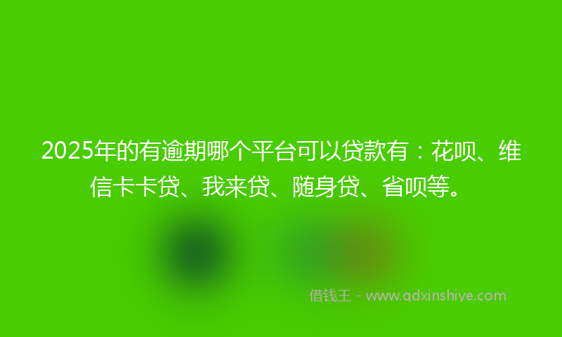2025年的有逾期哪个平台可以贷款有：花呗、维信卡卡贷、我来贷、随身贷、省呗等。