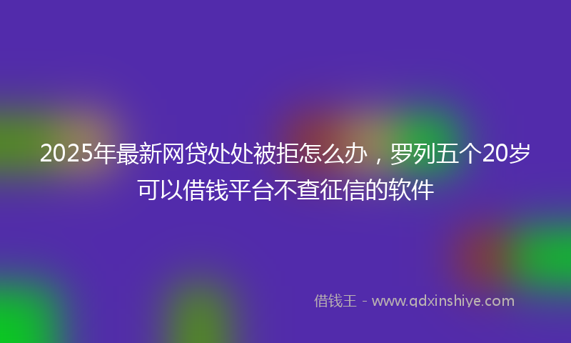 2025年最新网贷处处被拒怎么办，罗列五个20岁可以借钱平台不查征信的软件