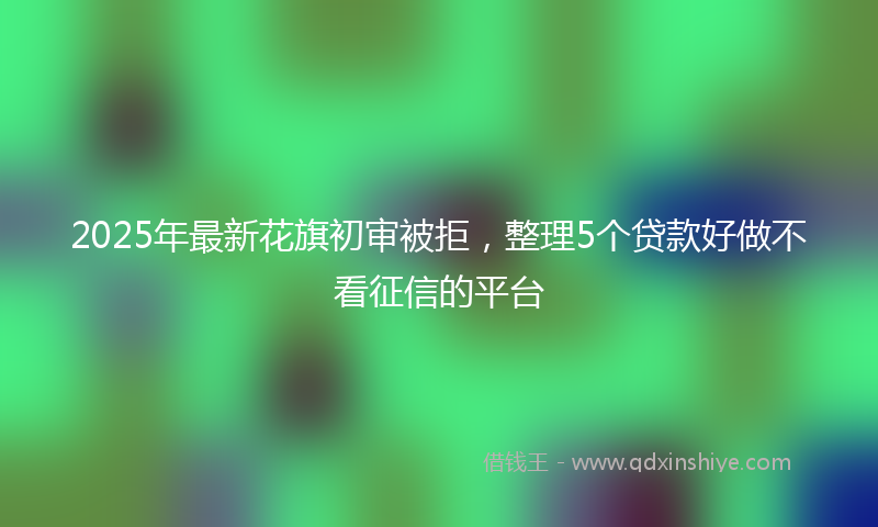 2025年最新花旗初审被拒，整理5个贷款好做不看征信的平台