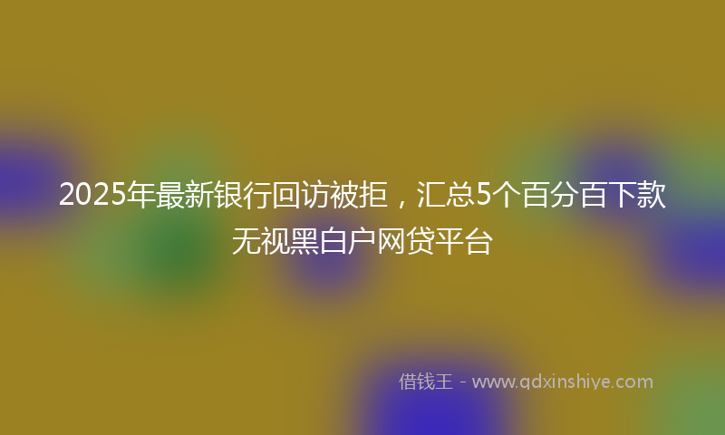 2025年最新银行回访被拒，汇总5个百分百下款无视黑白户网贷平台