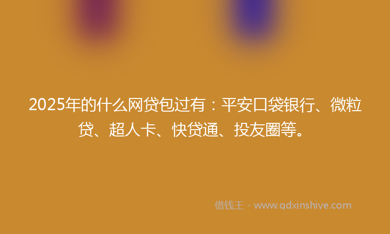 2025年的什么网贷包过有：平安口袋银行、微粒贷、超人卡、快贷通、投友圈等。