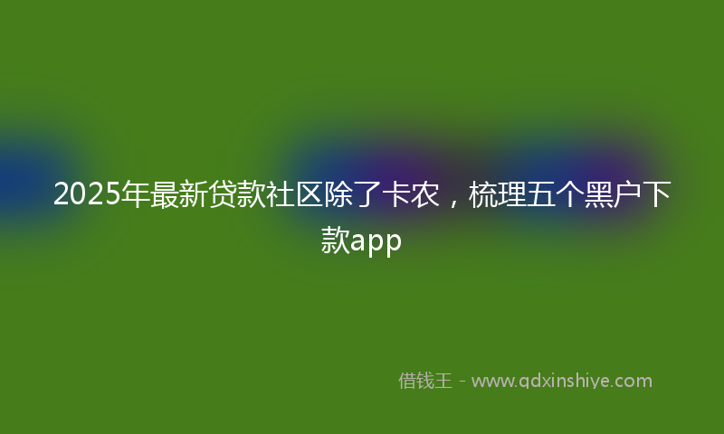 2025年最新贷款社区除了卡农，梳理五个黑户下款app