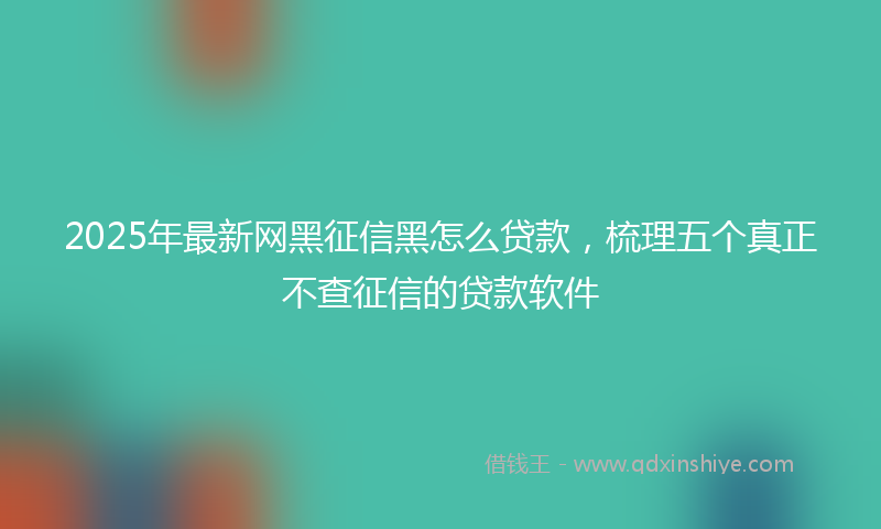 2025年最新网黑征信黑怎么贷款，梳理五个真正不查征信的贷款软件