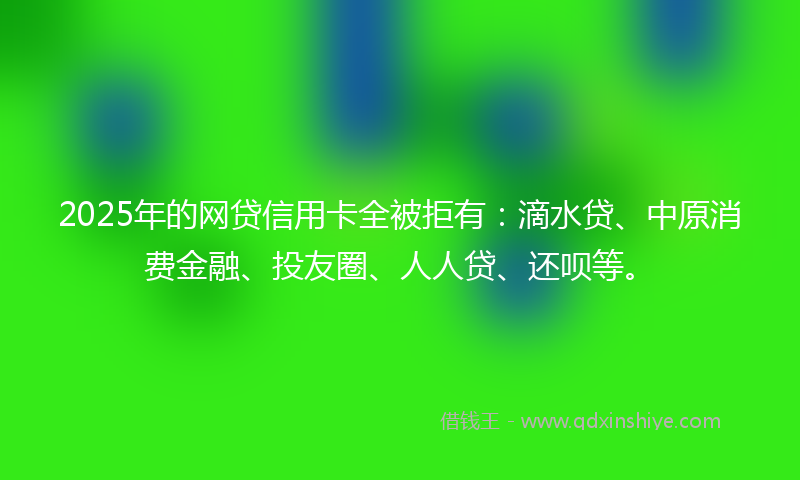 2025年的网贷信用卡全被拒有：滴水贷、中原消费金融、投友圈、人人贷、还呗等。