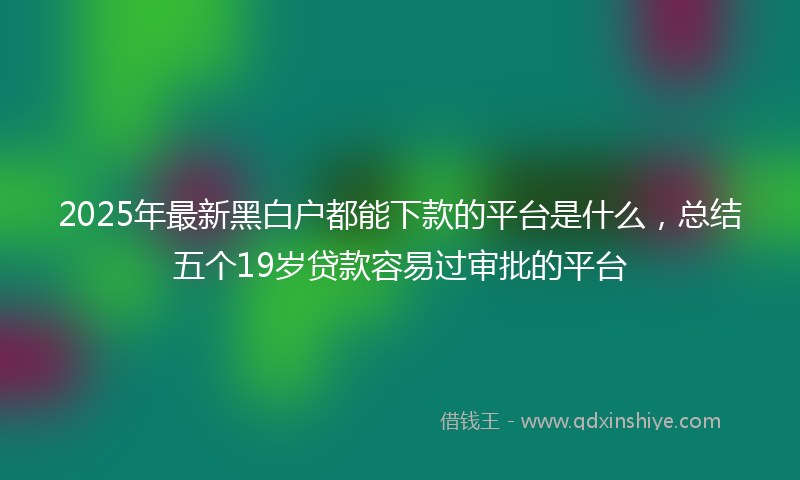 2025年最新黑白户都能下款的平台是什么，总结五个19岁贷款容易过审批的平台