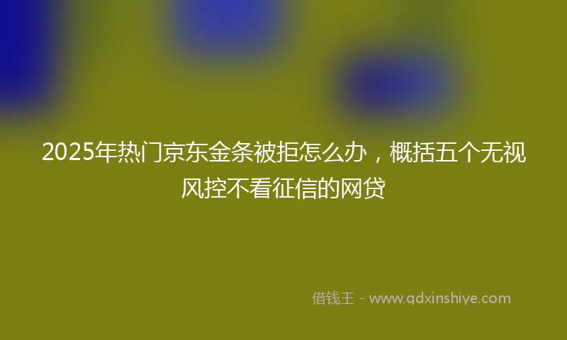 2025年热门京东金条被拒怎么办，概括五个无视风控不看征信的网贷