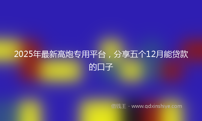 2025年最新高炮专用平台，分享五个12月能贷款的口子
