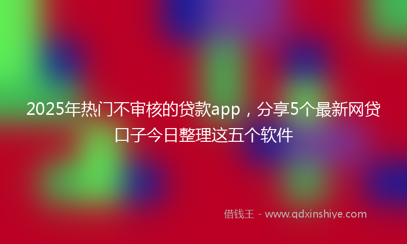 2025年热门不审核的贷款app，分享5个最新网贷口子今日整理这五个软件