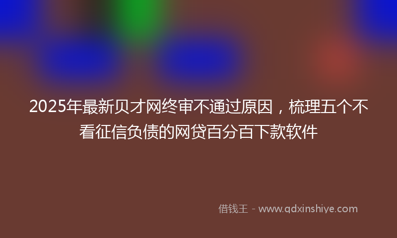 2025年最新贝才网终审不通过原因，梳理五个不看征信负债的网贷百分百下款软件