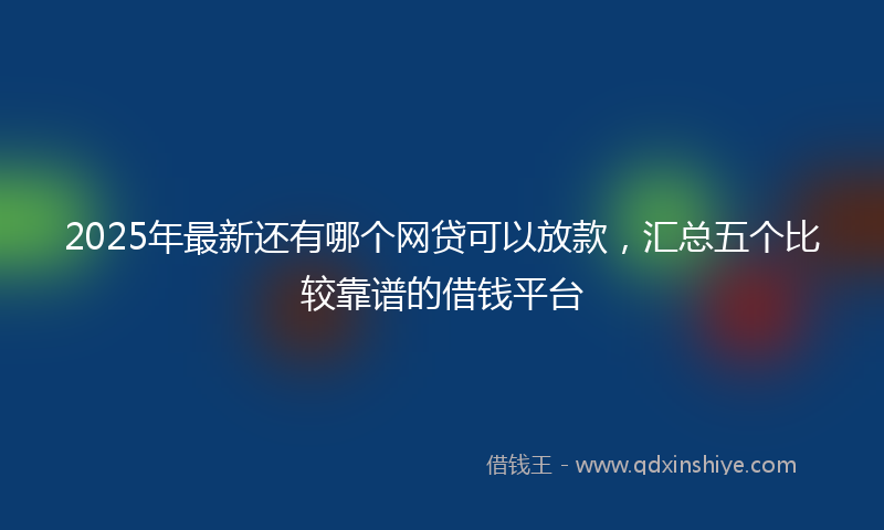 2025年最新还有哪个网贷可以放款，汇总五个比较靠谱的借钱平台