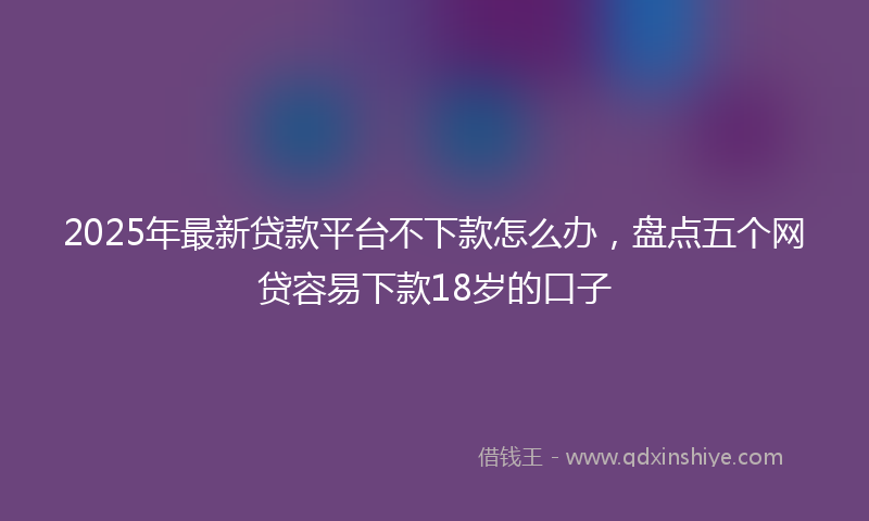 2025年最新贷款平台不下款怎么办，盘点五个网贷容易下款18岁的口子