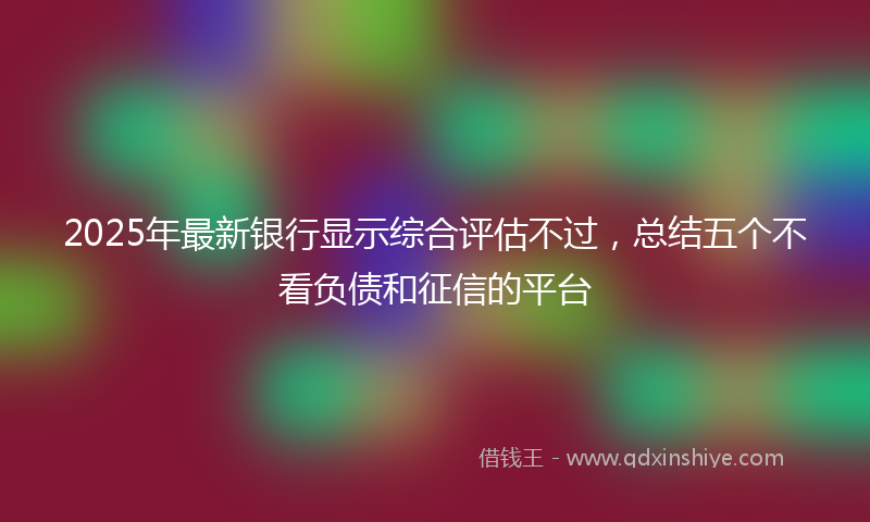 2025年最新银行显示综合评估不过,总结五个不看负债和征信的平台