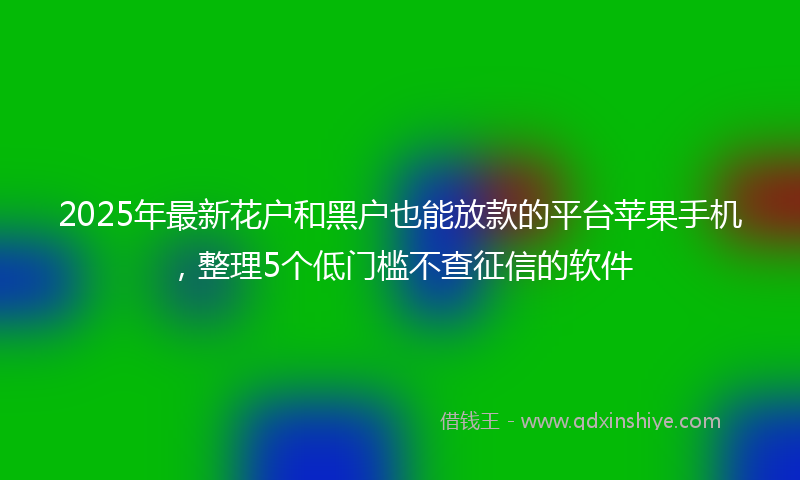 2025年最新花户和黑户也能放款的平台苹果手机，整理5个低门槛不查征信的软件