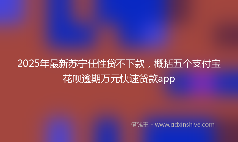 2025年最新苏宁任性贷不下款，概括五个支付宝花呗逾期万元快速贷款app