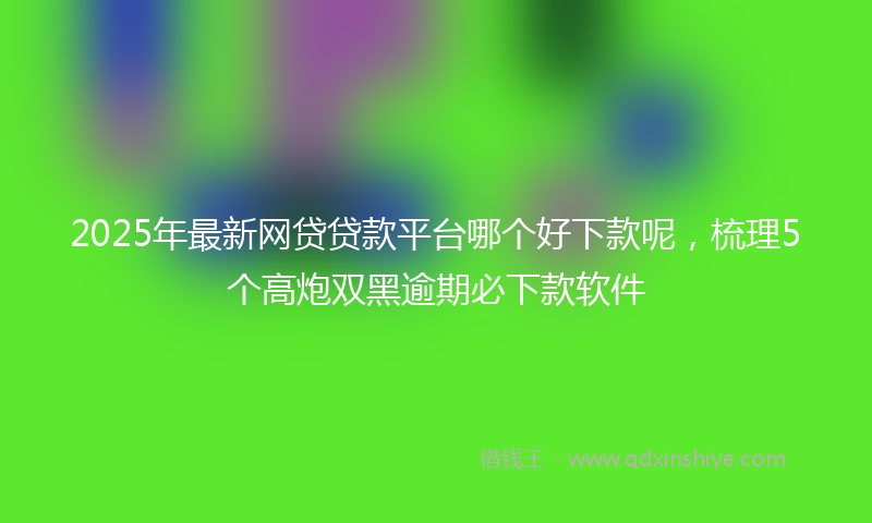 2025年最新网贷贷款平台哪个好下款呢，梳理5个高炮双黑逾期必下款软件