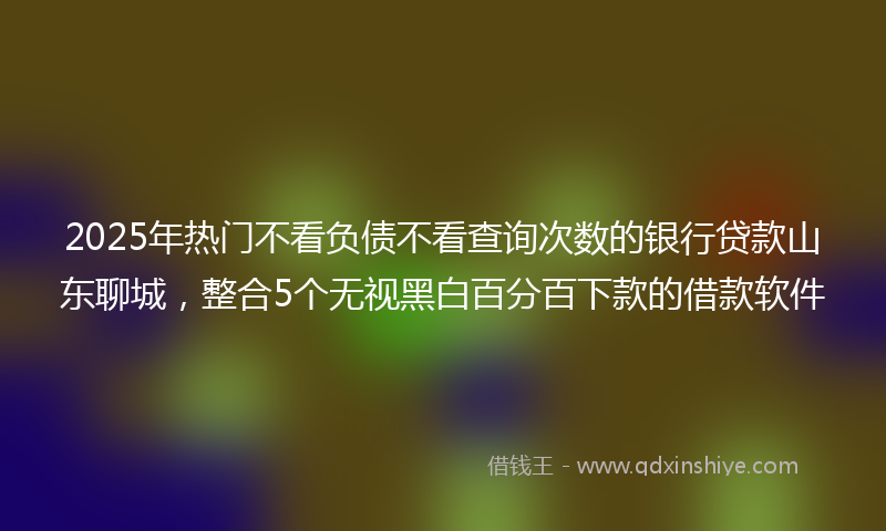 2025年热门不看负债不看查询次数的银行贷款山东聊城，整合5个无视黑白百分百下款的借款软件