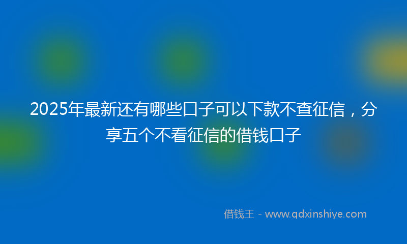2025年最新还有哪些口子可以下款不查征信，分享五个不看征信的借钱口子