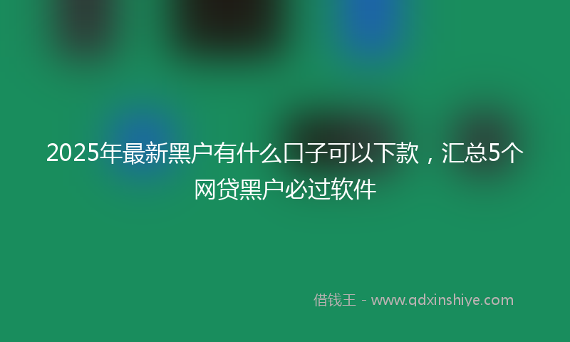 2025年最新黑户有什么口子可以下款，汇总5个网贷黑户必过软件
