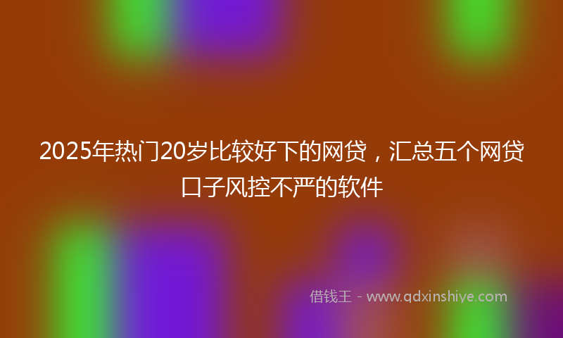 2025年热门20岁比较好下的网贷，汇总五个网贷口子风控不严的软件