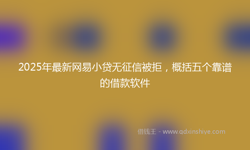 2025年最新网易小贷无征信被拒，概括五个靠谱的借款软件