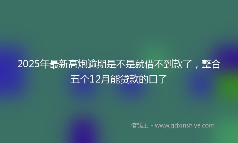 2025年最新高炮逾期是不是就借不到款了，整合五个12月能贷款的口子