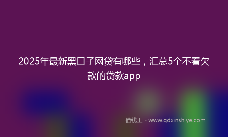 2025年最新黑口子网贷有哪些，汇总5个不看欠款的贷款app