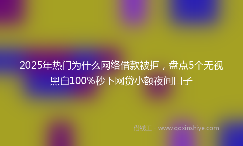 2025年热门为什么网络借款被拒，盘点5个无视黑白100%秒下网贷小额夜间口子
