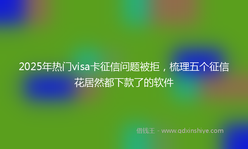 2025年热门visa卡征信问题被拒，梳理五个征信花居然都下款了的软件