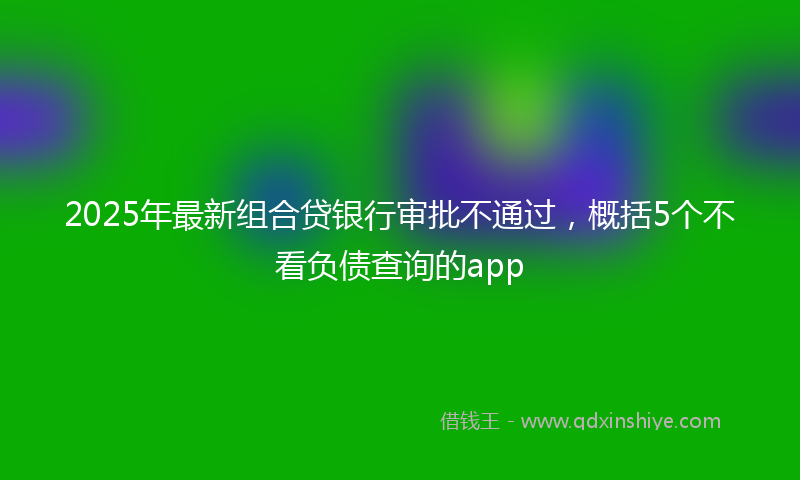 2025年最新组合贷银行审批不通过，概括5个不看负债查询的app