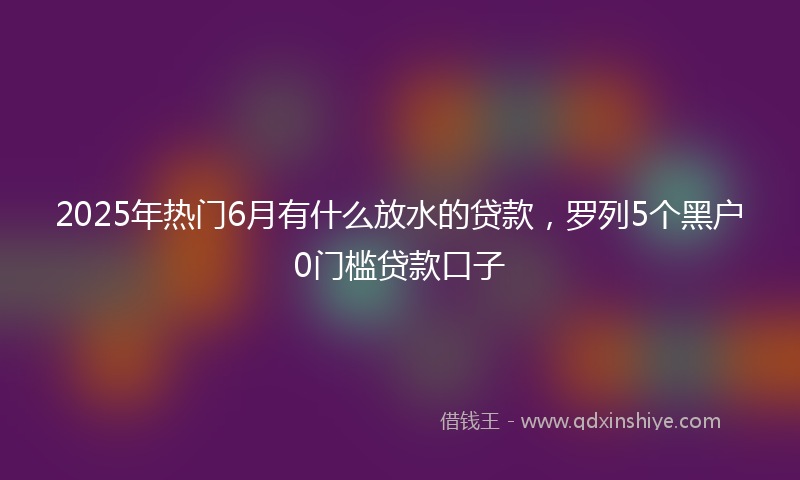 2025年热门6月有什么放水的贷款，罗列5个黑户0门槛贷款口子
