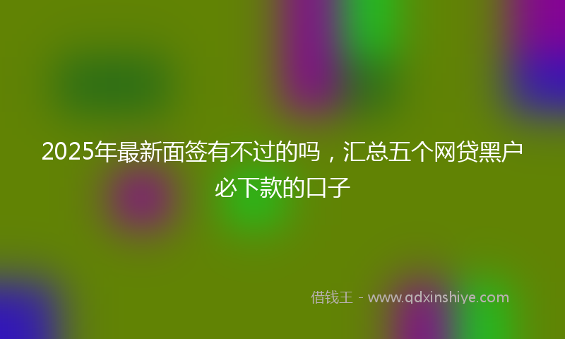 2025年最新面签有不过的吗，汇总五个网贷黑户必下款的口子