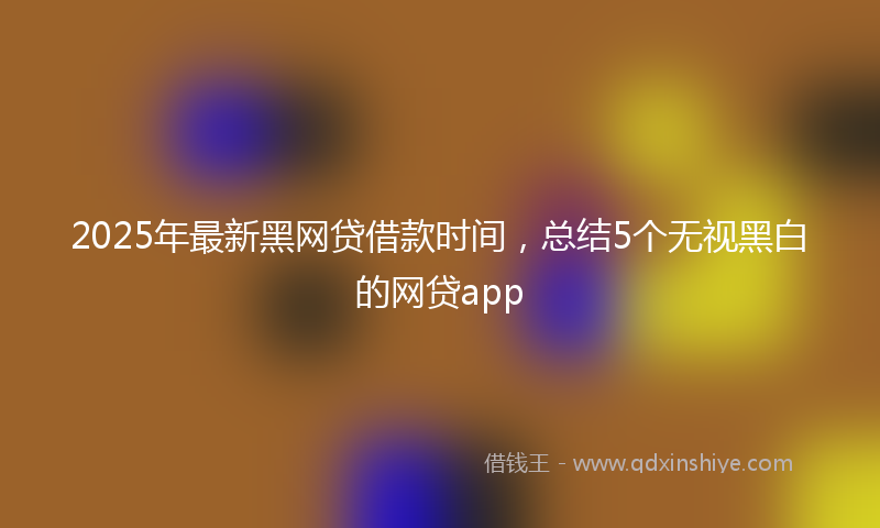 2025年最新黑网贷借款时间，总结5个无视黑白的网贷app