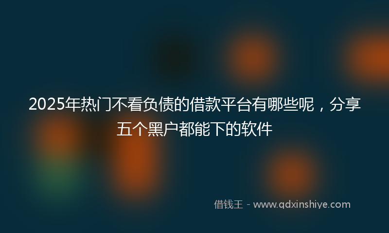 2025年热门不看负债的借款平台有哪些呢，分享五个黑户都能下的软件