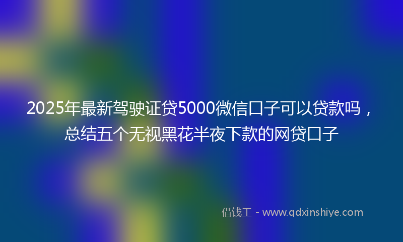 2025年最新驾驶证贷5000微信口子可以贷款吗，总结五个无视黑花半夜下款的网贷口子