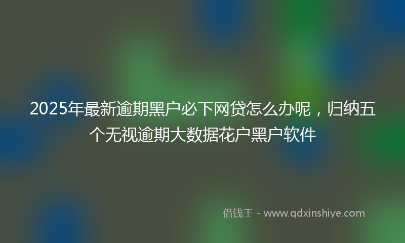 2025年最新逾期黑户必下网贷怎么办呢，归纳五个无视逾期大数据花户黑户软件