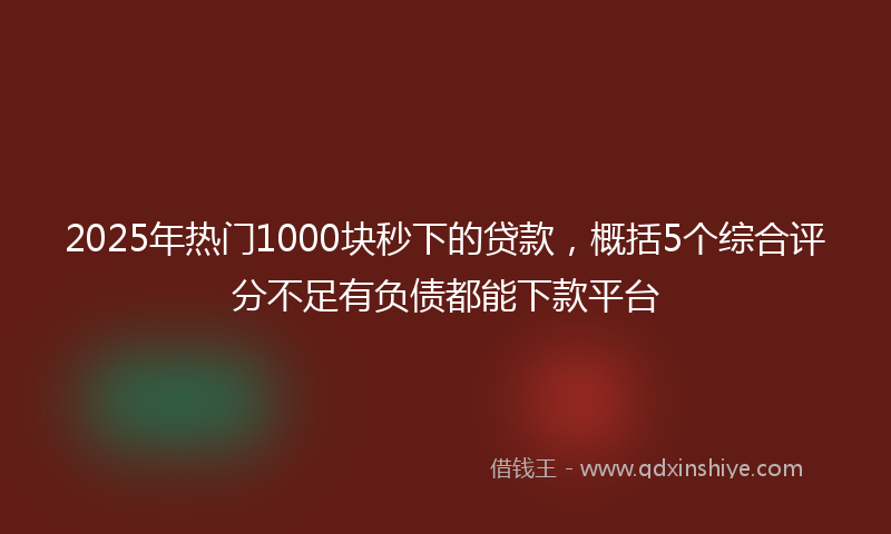 2025年热门1000块秒下的贷款，概括5个综合评分不足有负债都能下款平台