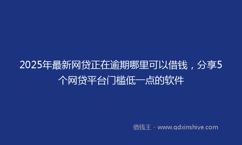 2025年最新网贷正在逾期哪里可以借钱，分享5个网贷平台门槛低一点的软件