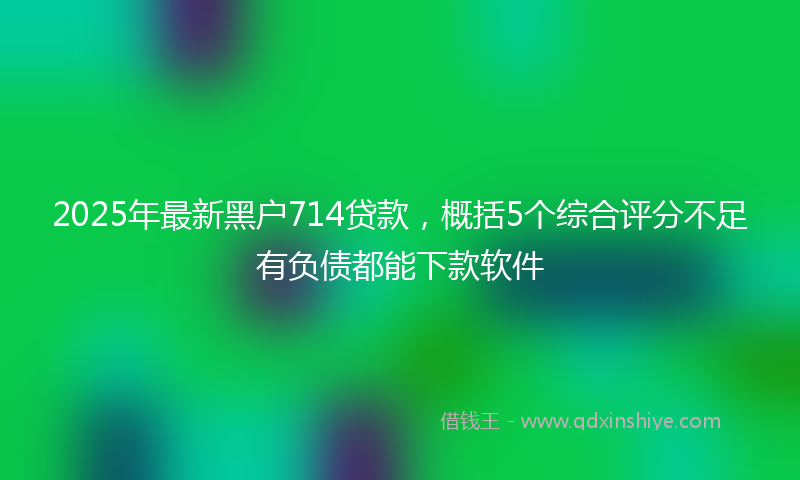 2025年最新黑户714贷款，概括5个综合评分不足有负债都能下款软件