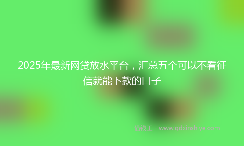 2025年最新网贷放水平台，汇总五个可以不看征信就能下款的口子