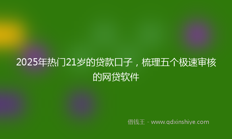 2025年热门21岁的贷款口子，梳理五个极速审核的网贷软件