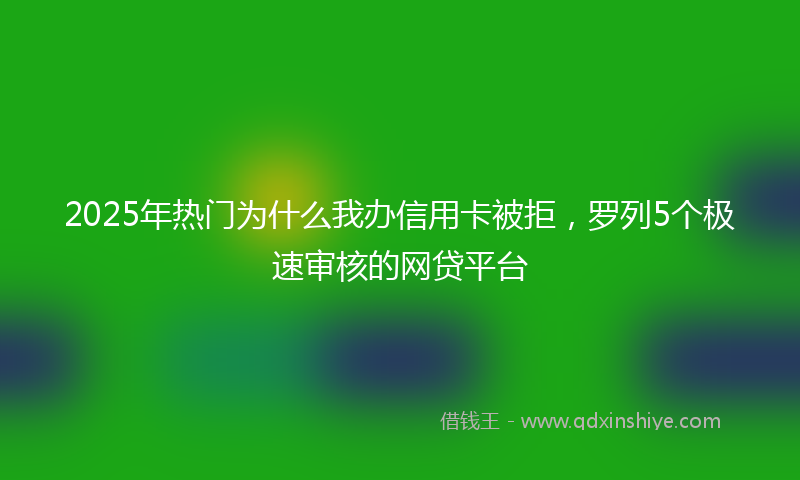 2025年热门为什么我办信用卡被拒，罗列5个极速审核的网贷平台