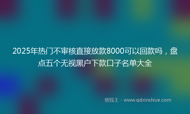 2025年热门不审核直接放款8000可以回款吗，盘点五个无视黑户下款口子名单大全