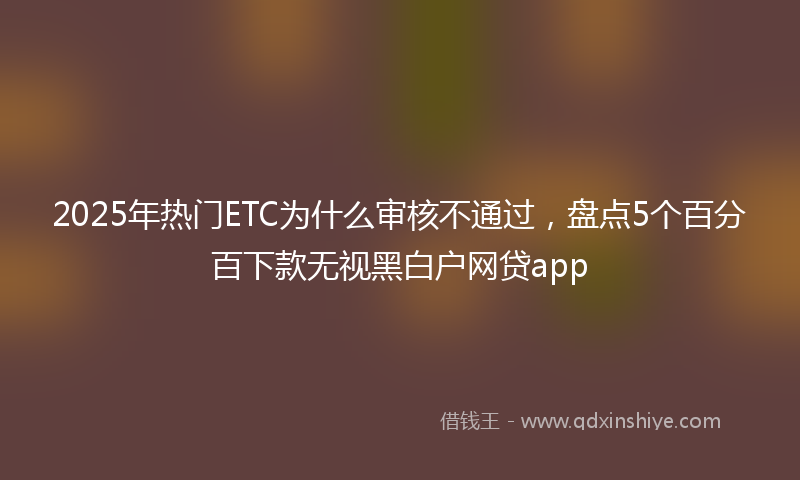 2025年热门ETC为什么审核不通过，盘点5个百分百下款无视黑白户网贷app